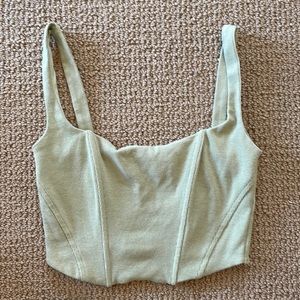 Green Corset Cropped Top